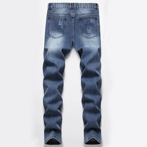 Men's Jeans Straight Ripped Trousers