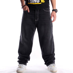 Mens Oversize Jeans Jogger Pants Hip Hop Street Style Denim Boys Dance Trousers