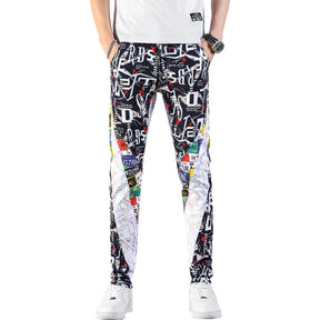 Men's Color Printed Slim Straight Jeans