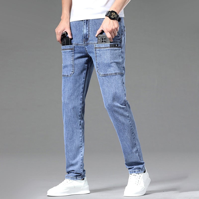 Multi-Pocket Stretch Men's Jeans