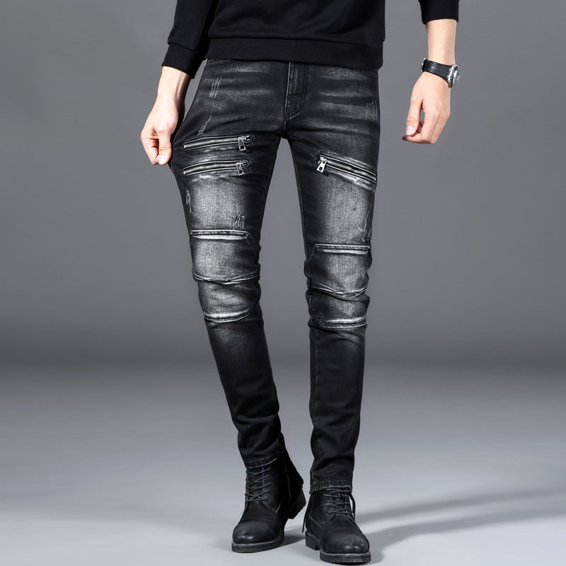 2024 Men's New Trendy Motorcycle Stretch Slim Jeans