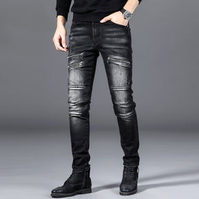 2024 Men's New Trendy Motorcycle Stretch Slim Jeans