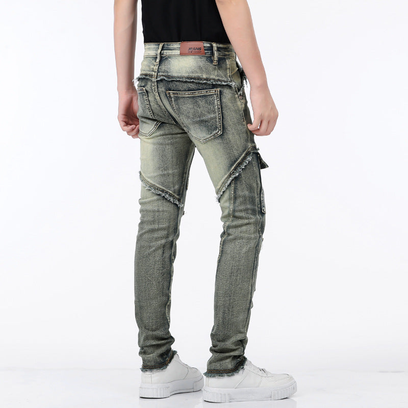 High Quality Fashion Washed Vintage Denim Stretch Men's Jeans