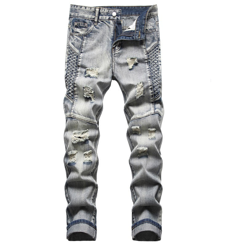 Men's Vintage Jeans Distressed Statement Trousers