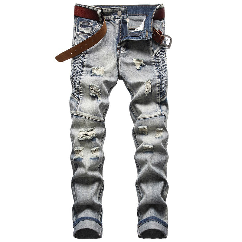 Men's Vintage Jeans Distressed Statement Trousers