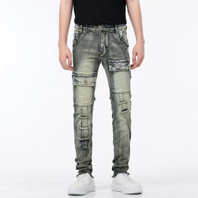 High Quality Fashion Washed Vintage Denim Stretch Men's Jeans