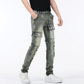 High Quality Fashion Washed Vintage Denim Stretch Men's Jeans