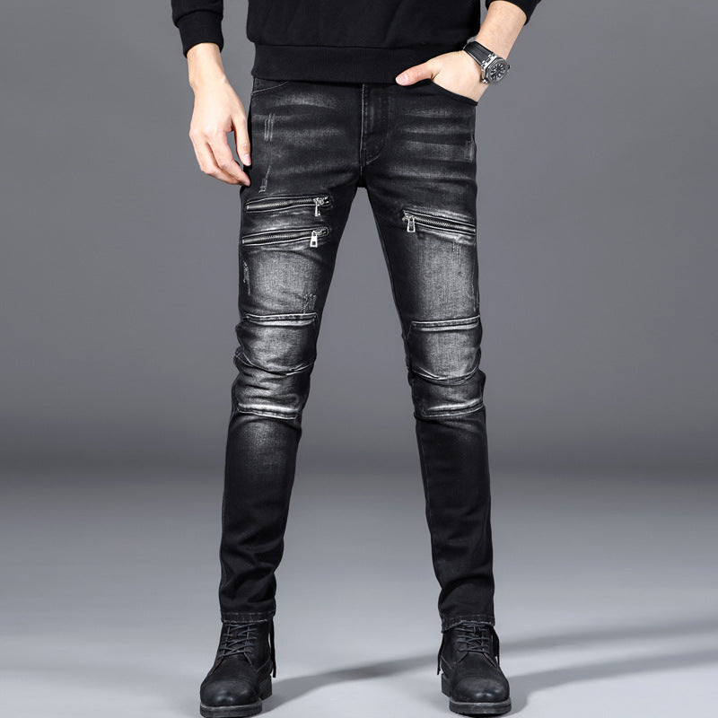 2024 Men's New Trendy Motorcycle Stretch Slim Jeans